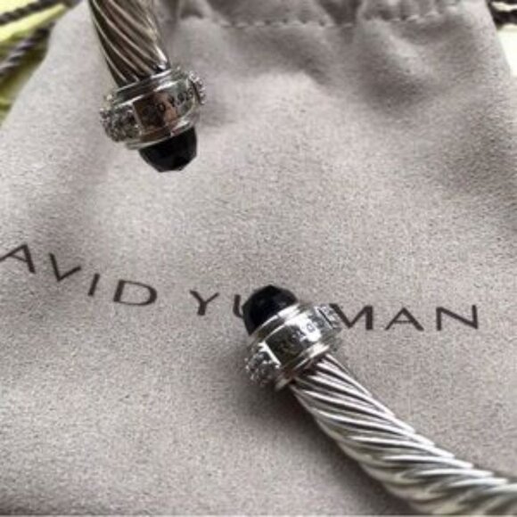 David Yurman Black Onyx Bracelet w Diamonds -7mm - Picture 5 of 5